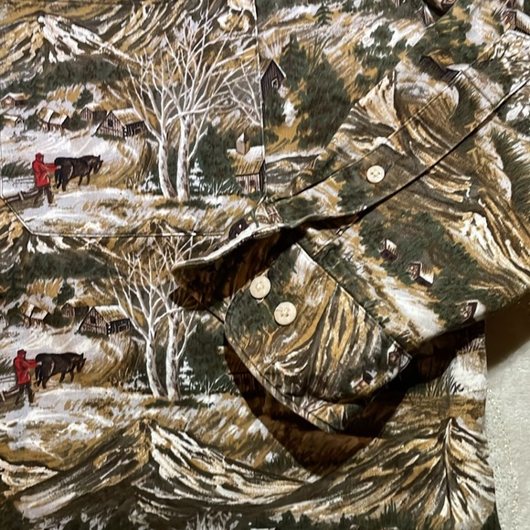 Vintage Banana Republic Country Scene Large Mens Shirt - Picture 3 of 6
